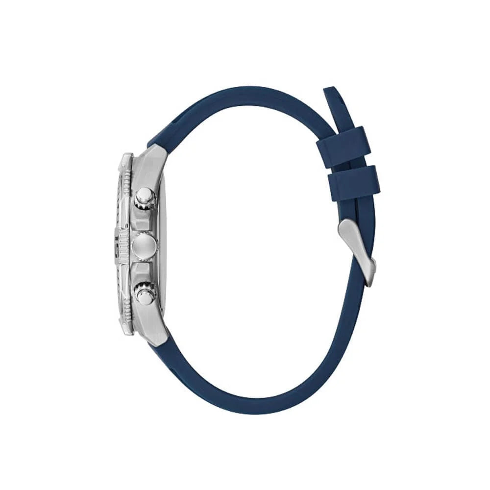Guess Commander GW0211G1 Chronograph Quartz Blue Dial Stainless Steel Silicon Strap Men’s Watch