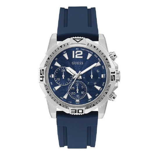 Guess Commander GW0211G1 Chronograph Quartz Blue Dial Stainless Steel Silicon Strap Men’s Watch
