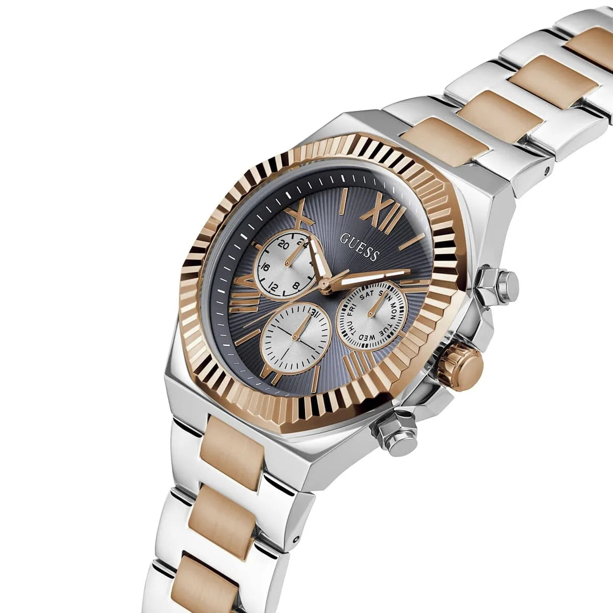 Guess Equity GW0703G4 Chronograph Quartz Black Dial Two-Tone Stainless Steel Chain Men’s Watch