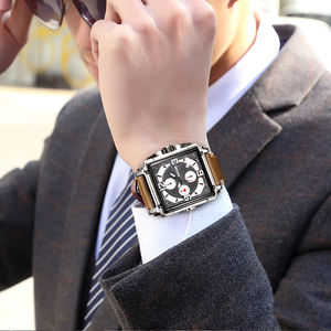 Megir M-2061 Quartz Chronograph Chocolate Brown Genuine Leather Strap Men’s watch