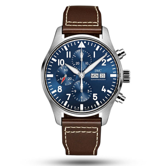 IWC Pilot’s "Le Petit Prince" Edition Chronograph Blue Dial Automatic Genuine Leather Strap Men's Watch