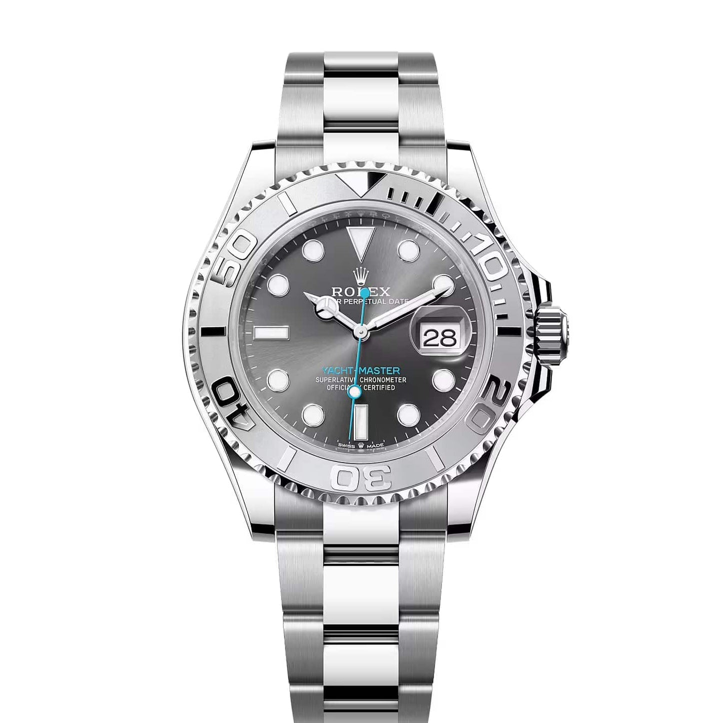 Rolex Yacht-Master Automatic Silver Color with Grey Dial Stainless Steel Chain Men’s Watch