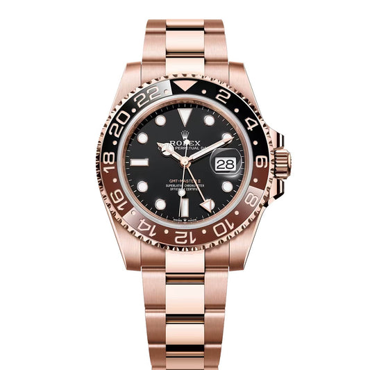 Rolex GMT Master II Automatic Rose Gold color with Black Dial Stainless Steel Chain Men’s Watch