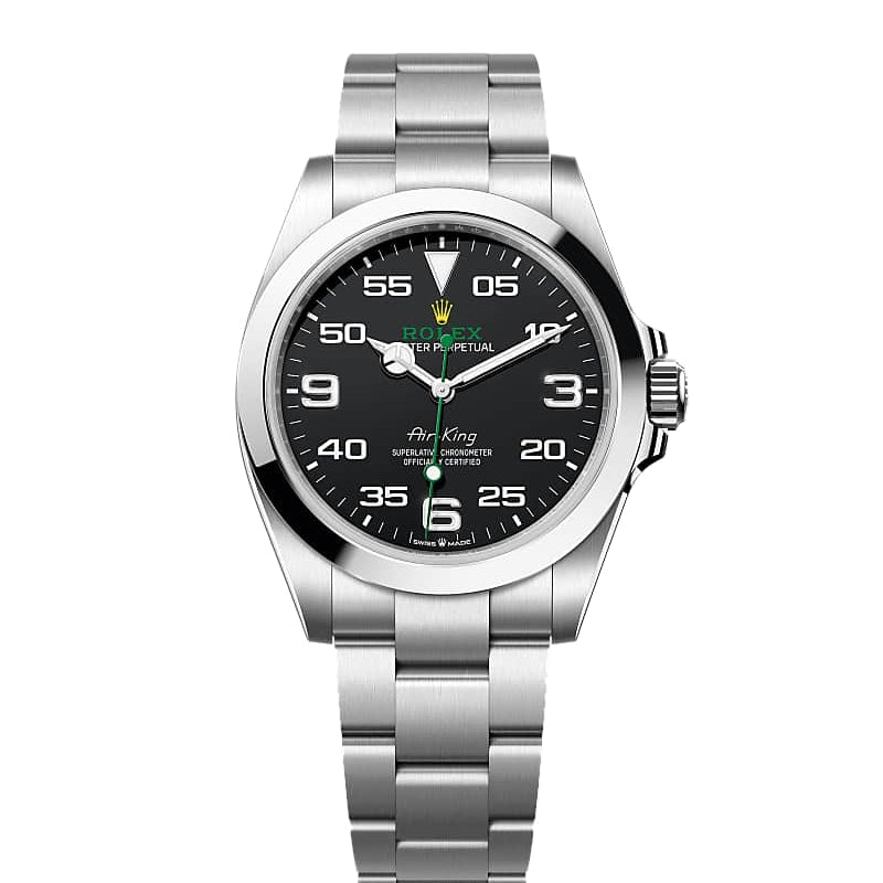 Rolex Air-King Automatic Silver Color with Black Dial Stainless Steel Chain Men’s Watch