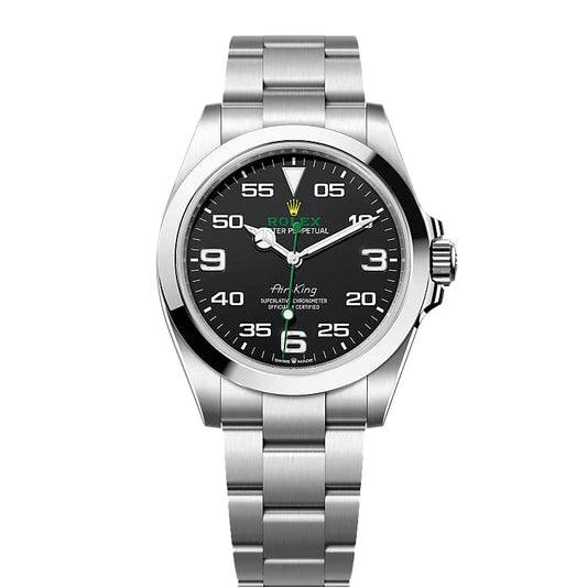 Rolex Air-King Automatic Silver Color with Black Dial Stainless Steel Chain Men’s Watch