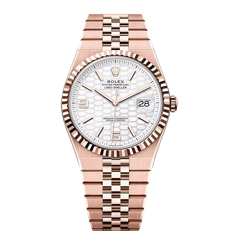 Rolex Land-Dweller Rose Gold Automatic Flat Jubilee Bracelet 40mm Dial European Grade Men's Watch