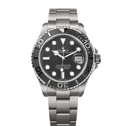 Rolex Yacht-Master Automatic Full Silver Color With Black Dial Stainless Steel Chain Men’s Watch