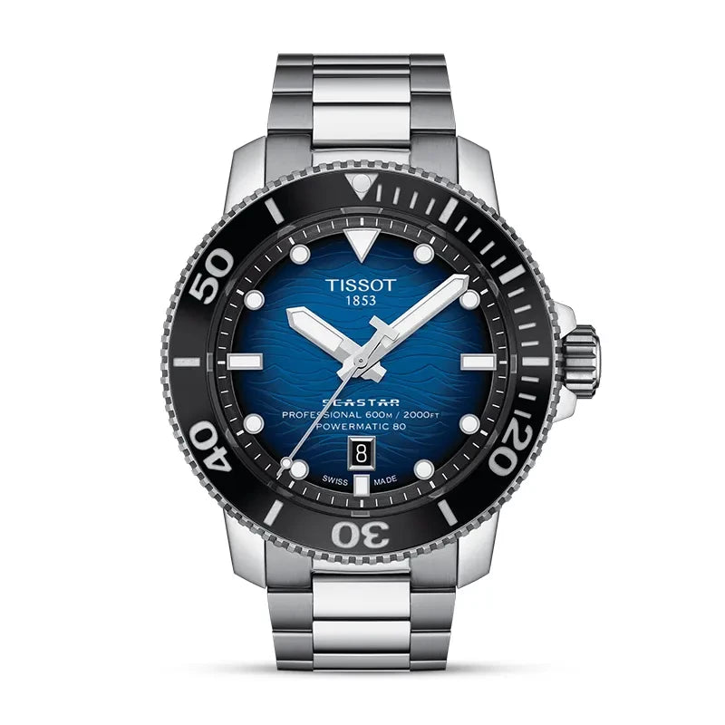 Tissot Seastar 2000 T120607 Powermatic 80 Blue Dial Automatic Stainless Steel Chain Men’s Watch