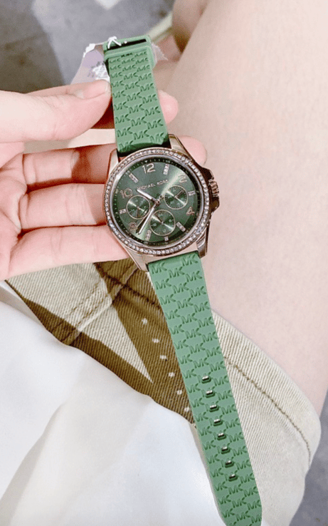 Michael Kors Pilot MK7421 Quartz Stainless Steel Silicone Strap Ladies Watch