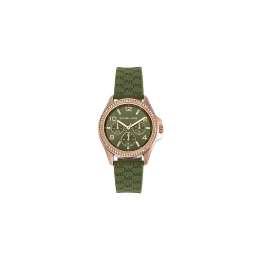 Michael Kors Pilot MK7421 Quartz Stainless Steel Silicone Strap Ladies Watch