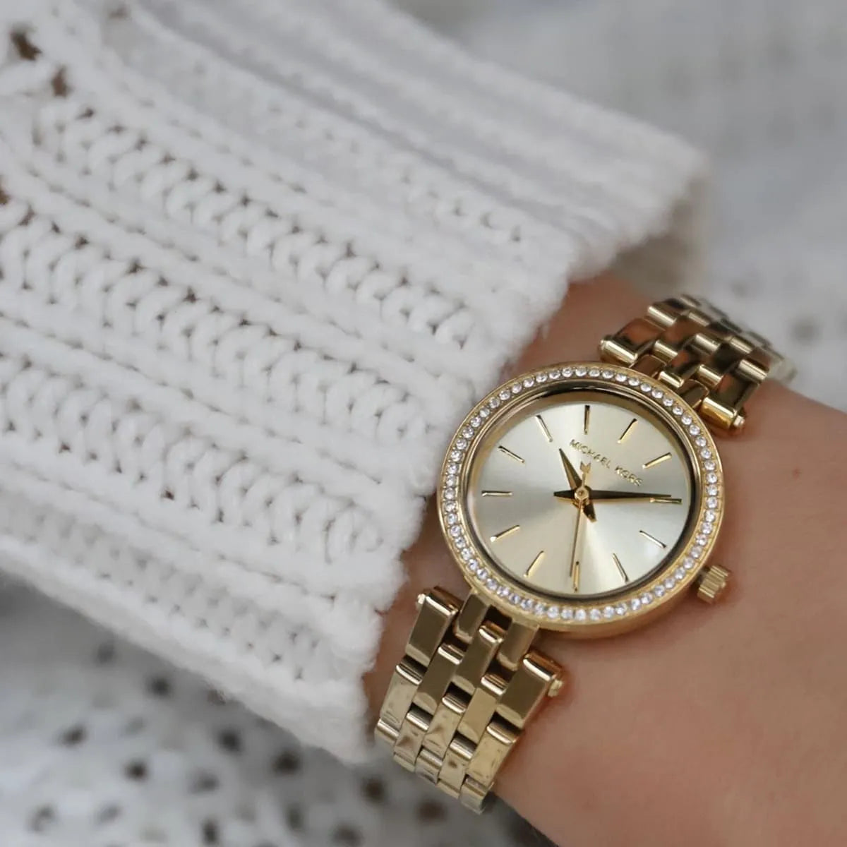 Michael Kors Darci Petite MK3295 Quartz Full Golden-Tone Stainless Steel Chain Ladies Watch