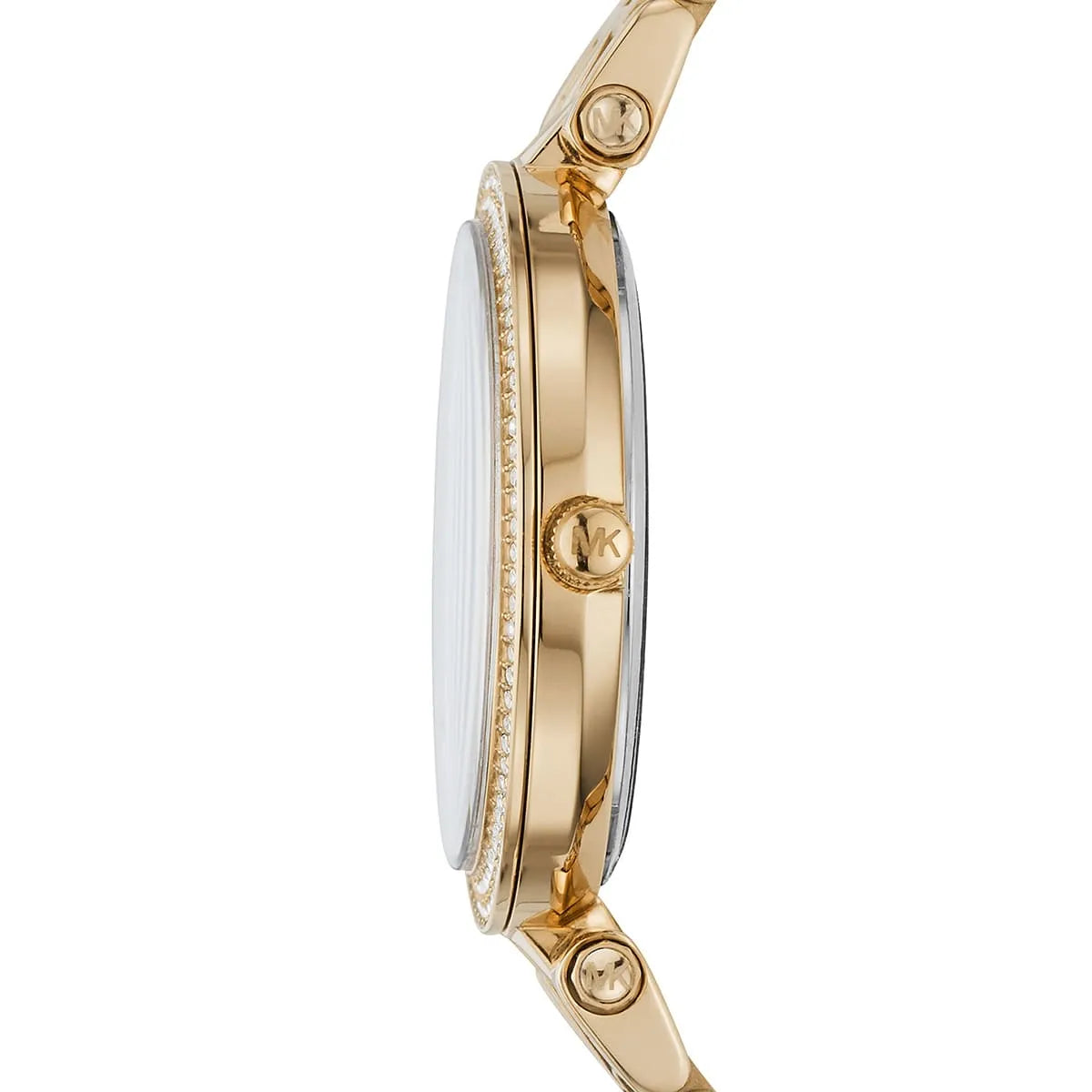 Michael Kors Darci MK3444 Quartz Golden-Tone Red Dial Stainless Steel Chain Ladies Watch