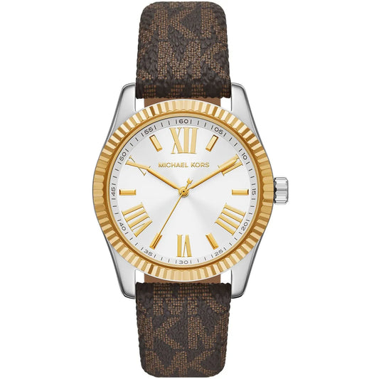 Michael Kors Lexington MK4745 Quartz White Dial Genuine Leather Strap Ladies Watch