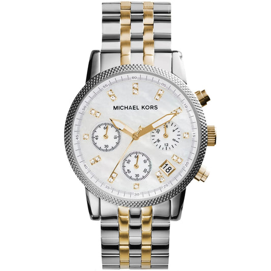 Michael Kors Ritz MK5057 Chronograph Quartz Gold-Tone Stainless Steel Chain Ladies Watch
