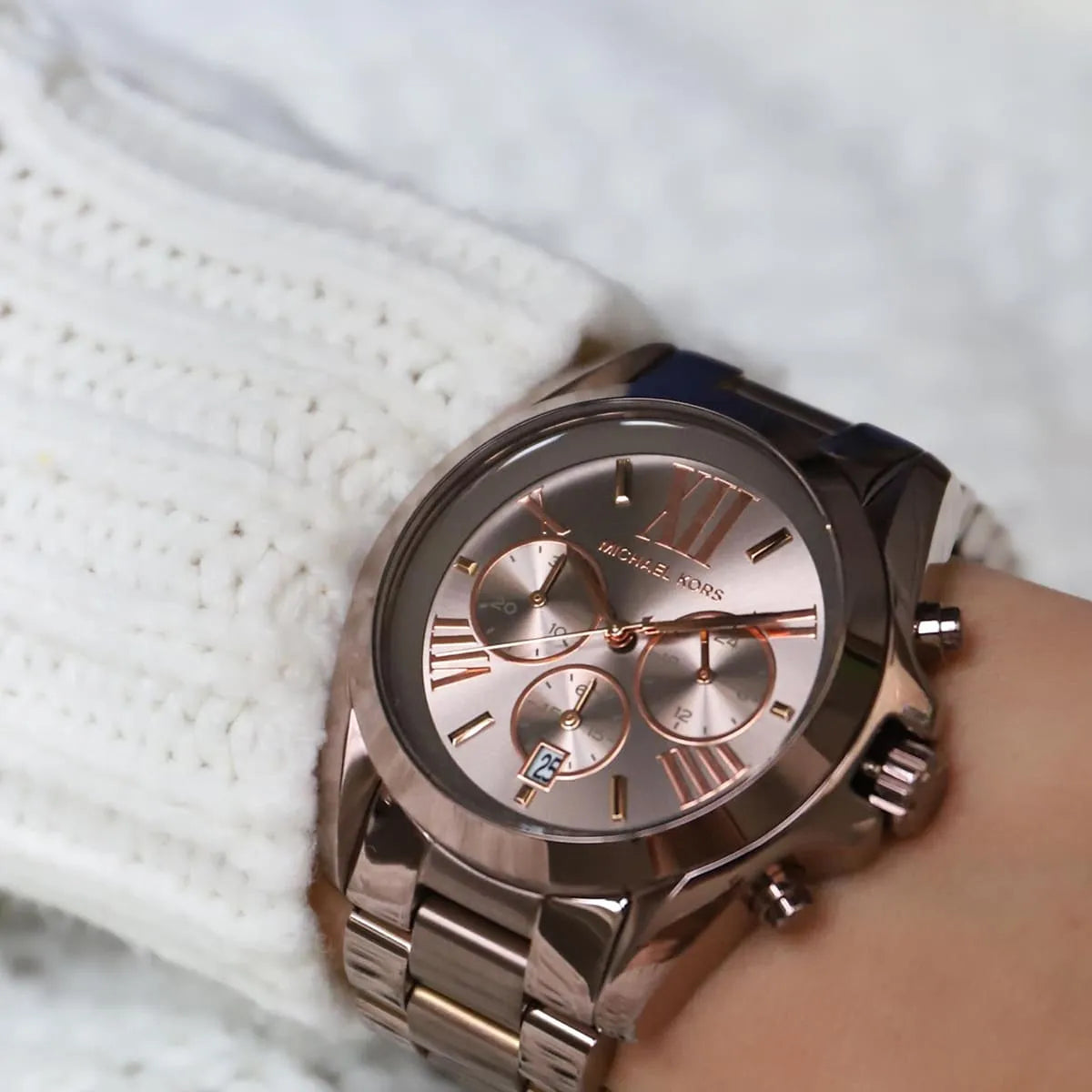 Michael Kors Bradshaw MK6247 Chronograph Quartz Brown-Tone Stainless Steel Chain Men’s Watch