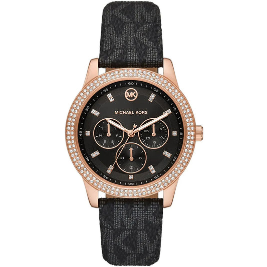 Michael Kors Tibby MK6968 Chronograph Quartz Stainless Steel Genuine Leather Strap Ladies Watch