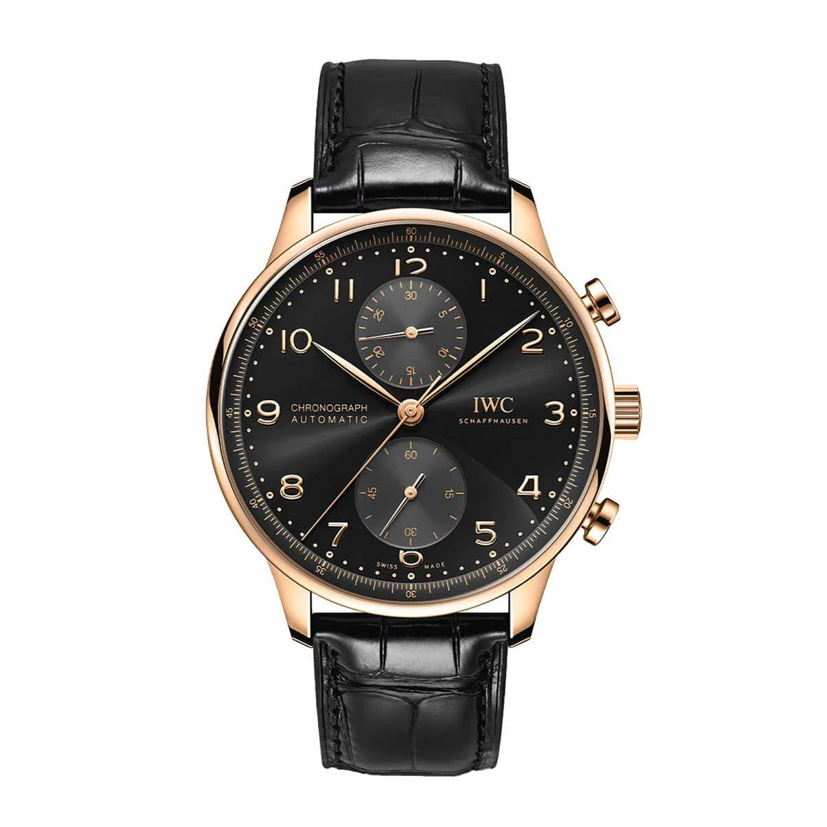IWC "Portugieser" Chronograph Automatic Genuine Leather Strap Euro Grade Men’s Watch