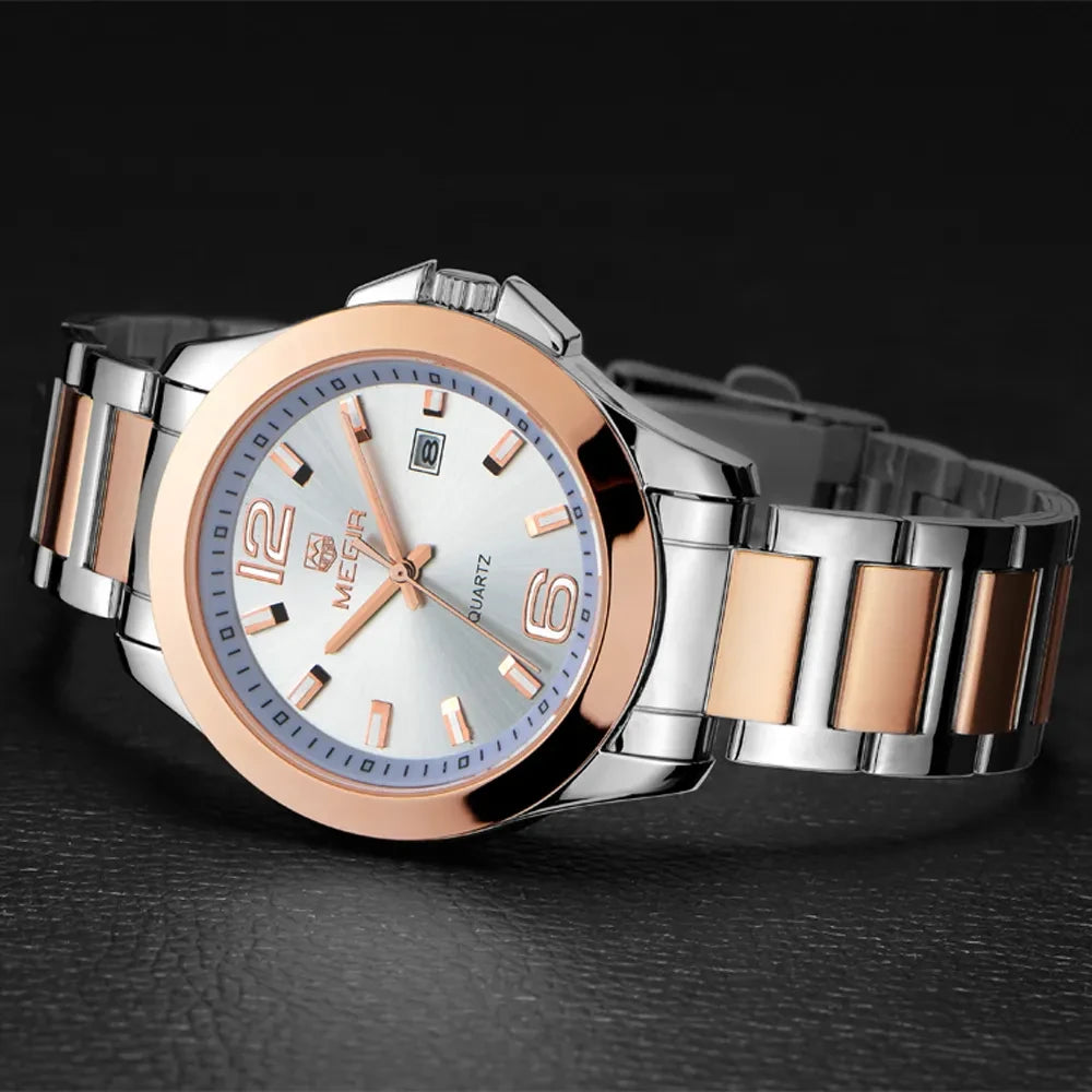 Megir M-5006L Quartz Dualtone Stainless Steel Chain Women’s watch