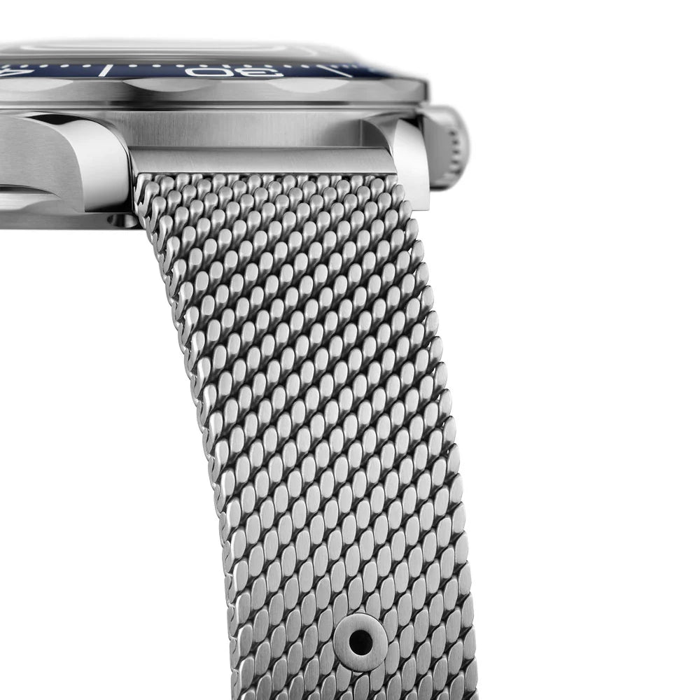 Omega Seamaster Diver 300M Blue Dial Automatic "007 60th Anniversary Edition" Stainless Steel Mesh Chain Men's Watch