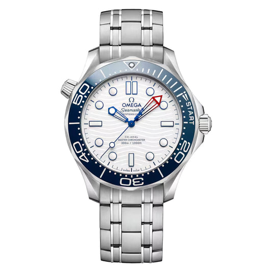 Omega Seamaster Diver 300M "America's Cup Edition" Automatic White Dial Stainless Steel Chain Men's Watch