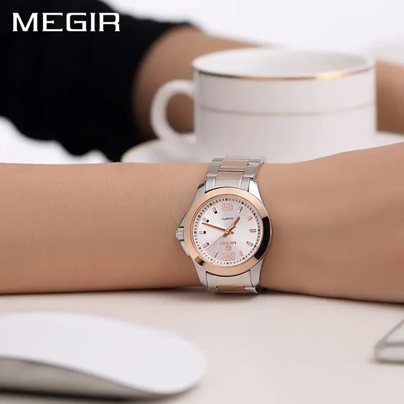 Megir M-5006L Quartz Dualtone Stainless Steel Chain Women’s watch