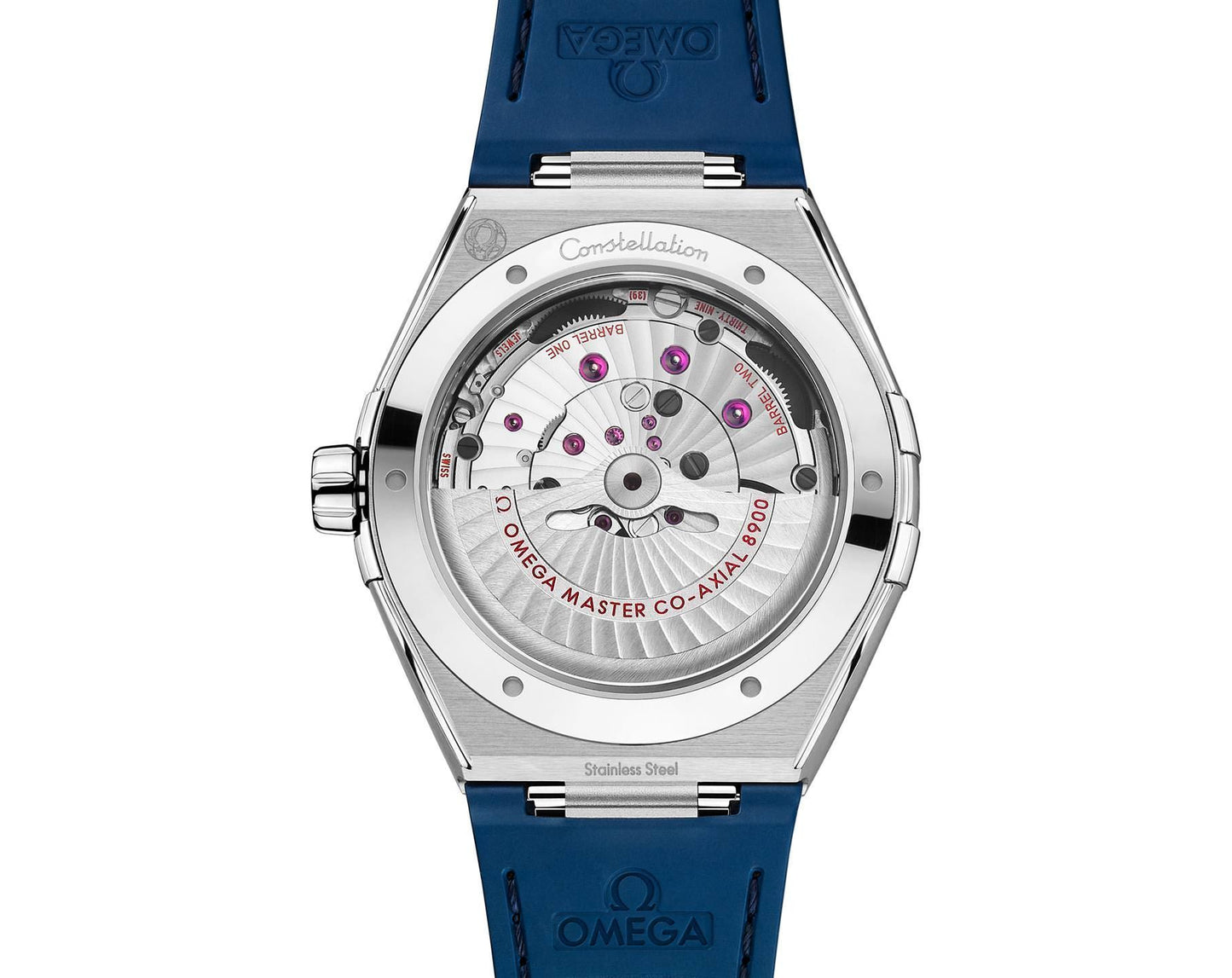 Omega Constellation Silver-Blue Tone Automatic Stainless Steel Leather Strap Euro Grade Men's Watch