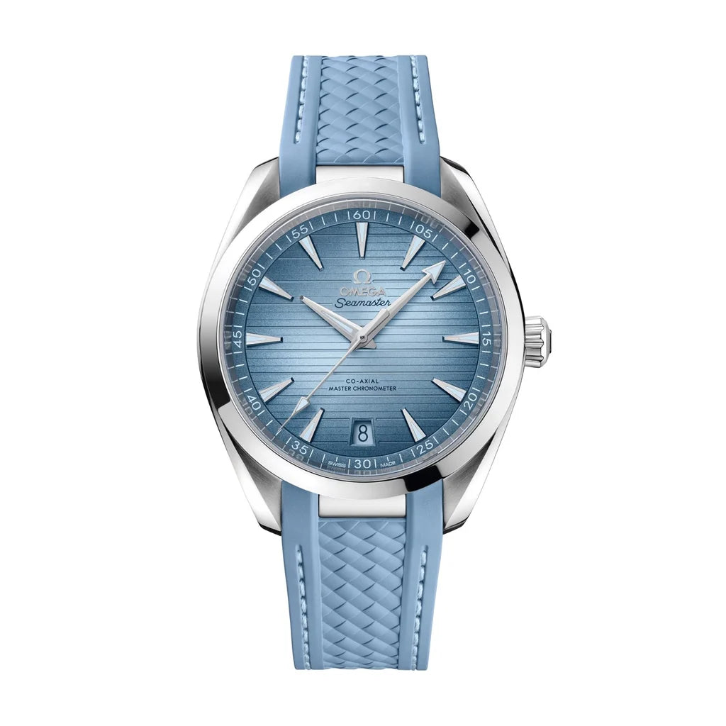 Omega Seamaster Aqua Terra 150M "75th Anniversary Summer Blue" Stainless Steel Case Silicon Strap Men's Watch