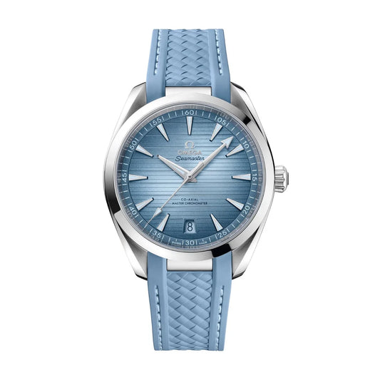 Omega Seamaster Aqua Terra 150M "75th Anniversary Summer Blue" Stainless Steel Case Silicon Strap Men's Watch
