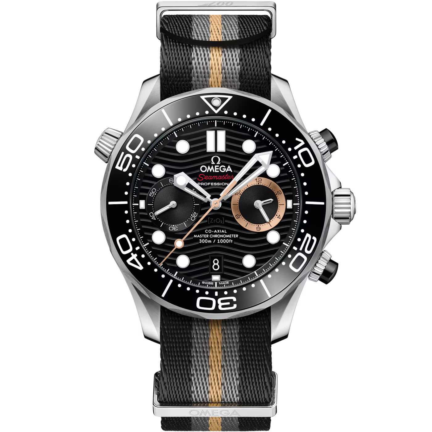 Omega Seamaster Diver 300M Chronograph Quartz "007 First Light" Stainless Steel Edition Nato Strap Men's Watch