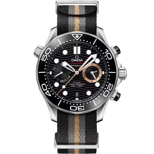 Omega Seamaster Diver 300M Chronograph Quartz "007 First Light" Stainless Steel Edition Nato Strap Men's Watch