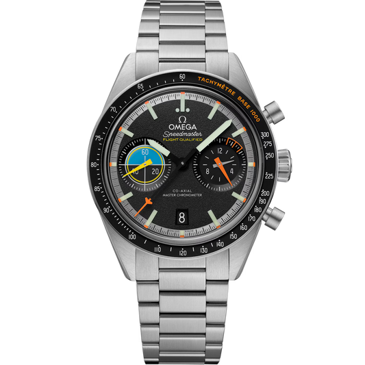 Omega Speedmaster Pilot "Flight Qualified" Chronograph Automatic Stainless Steel Chain Men's Watch