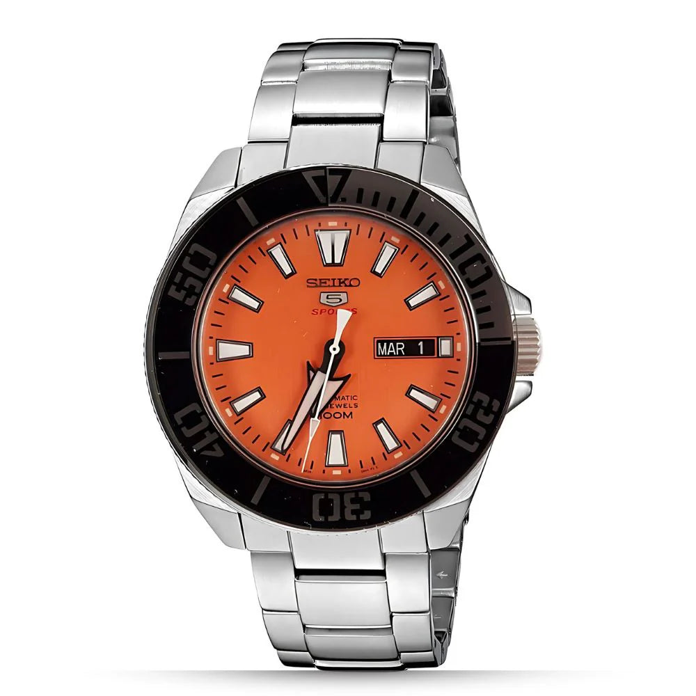 Seiko 5 Sports SRPC55K1 Automatic Orange Dial Stainless Steel Automatic Men's Watch