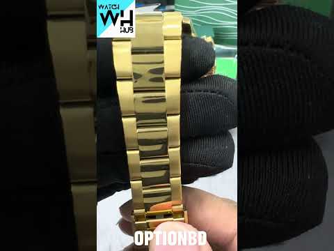 Rolex Daytona Oyster Perpetual Full Golden Green Dial Automatic Stainless Steel Chain Men’s Watch