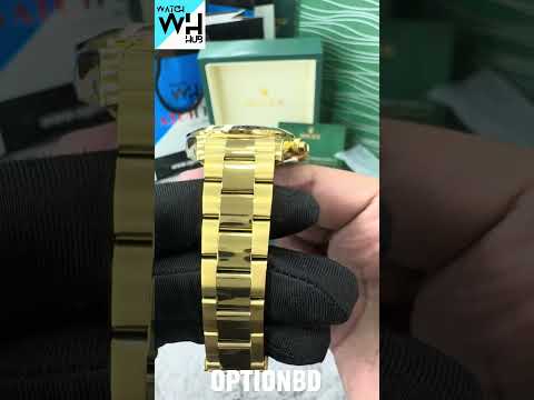 Rolex Daytona Oyster Perpetual Full Golden Black Dial Automatic Stainless Steel Chain Men’s Watch