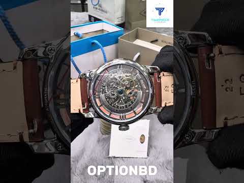 Fossil Townsman ME3267 Automatic Skeleton Dial Stainless Steel Genuine Leather Strap Men’s Watch