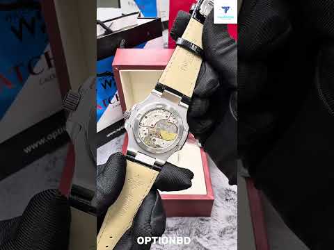 Patek Philippe Nautilus 5712 Automatic Grey Dial Stainless Steel Case Genuine Leather Strap Semi Swiss Grade Men's Watch