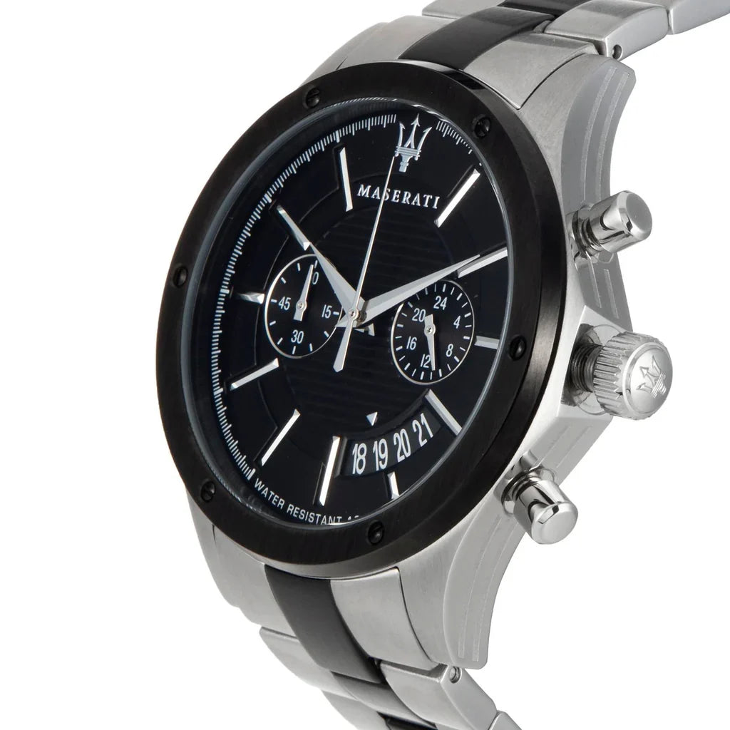 Maserati Circuito R8873627003 Chronograph Quartz Black Dial Two-Tone Stainless Steel Chain Men’s Watch