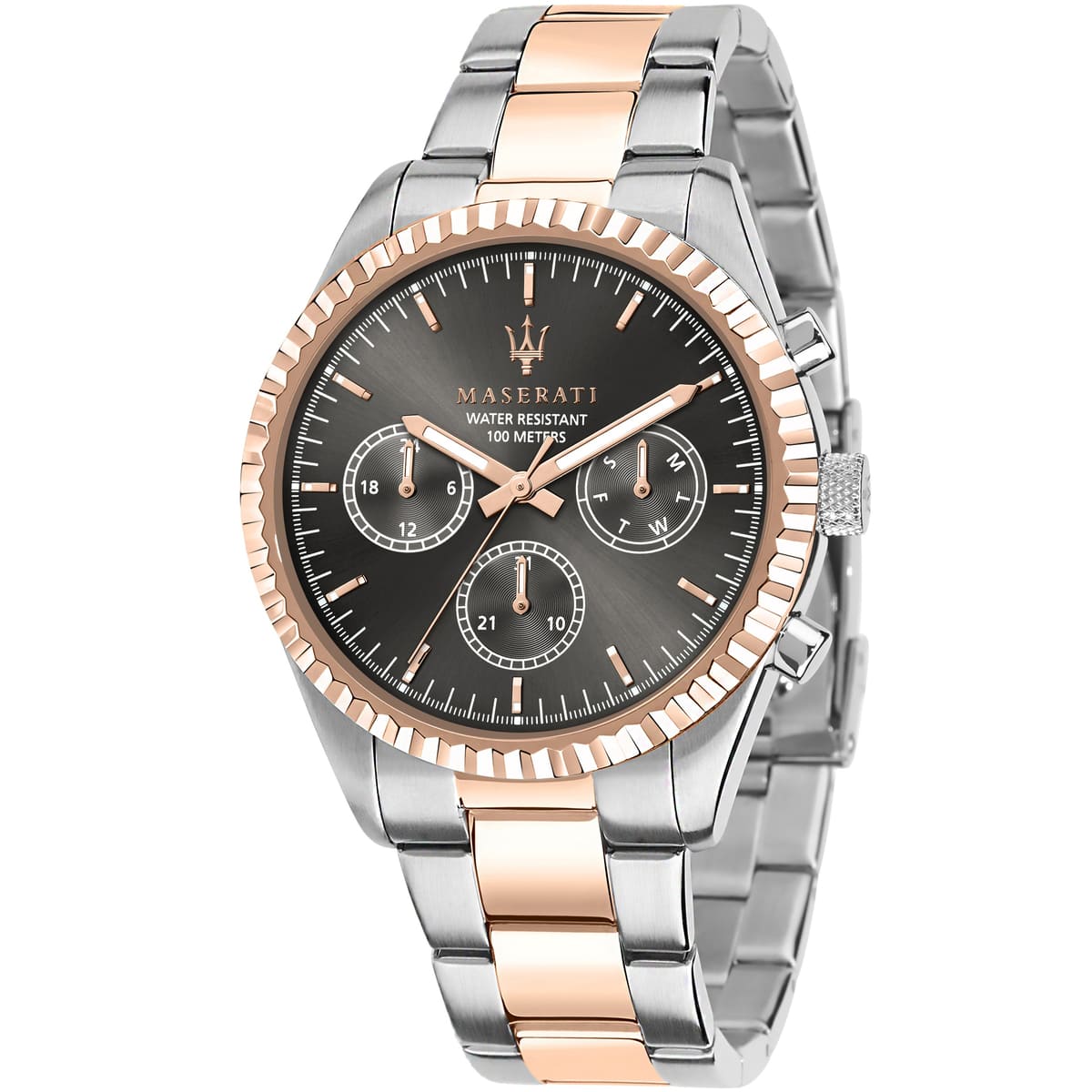 Maserati Competizione R8853100020 Chronograph Quartz Black Dial Two-Tone Stainless Steel Chain Men’s Watch