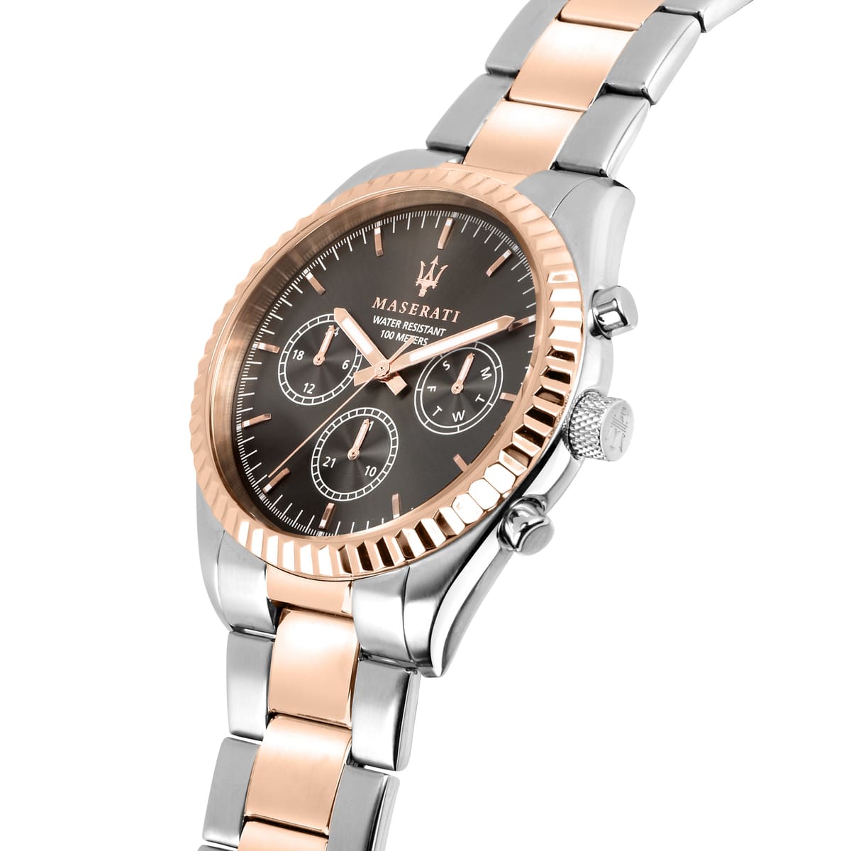 Maserati Competizione R8853100020 Chronograph Quartz Black Dial Two-Tone Stainless Steel Chain Men’s Watch