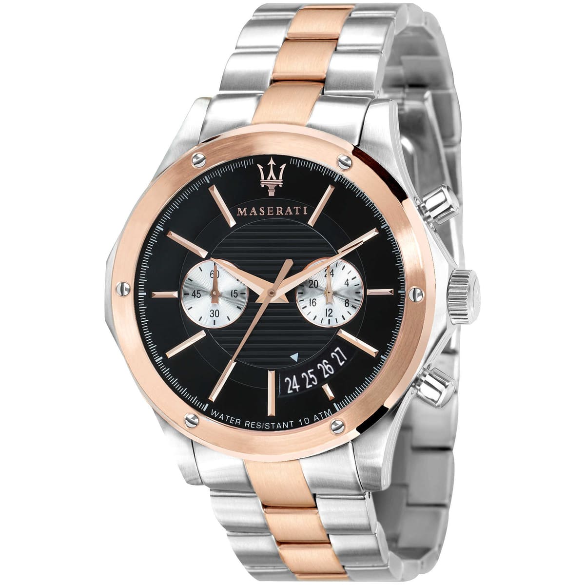 Maserati Circuito R8873627004 Chronograph Quartz Black Dial Two-Tone Stainless Steel Chain Men’s Watch