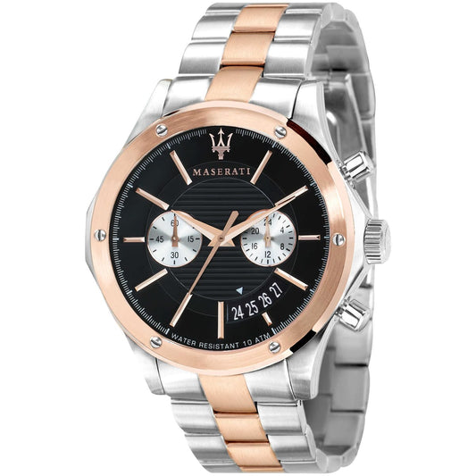 Maserati Circuito R8873627004 Chronograph Quartz Black Dial Two-Tone Stainless Steel Chain Men’s Watch