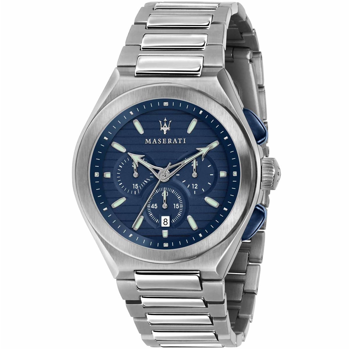 Maserati Triconic R8873639001 Chronograph Quartz Blue Dial Stainless Steel Chain Men’s Watch