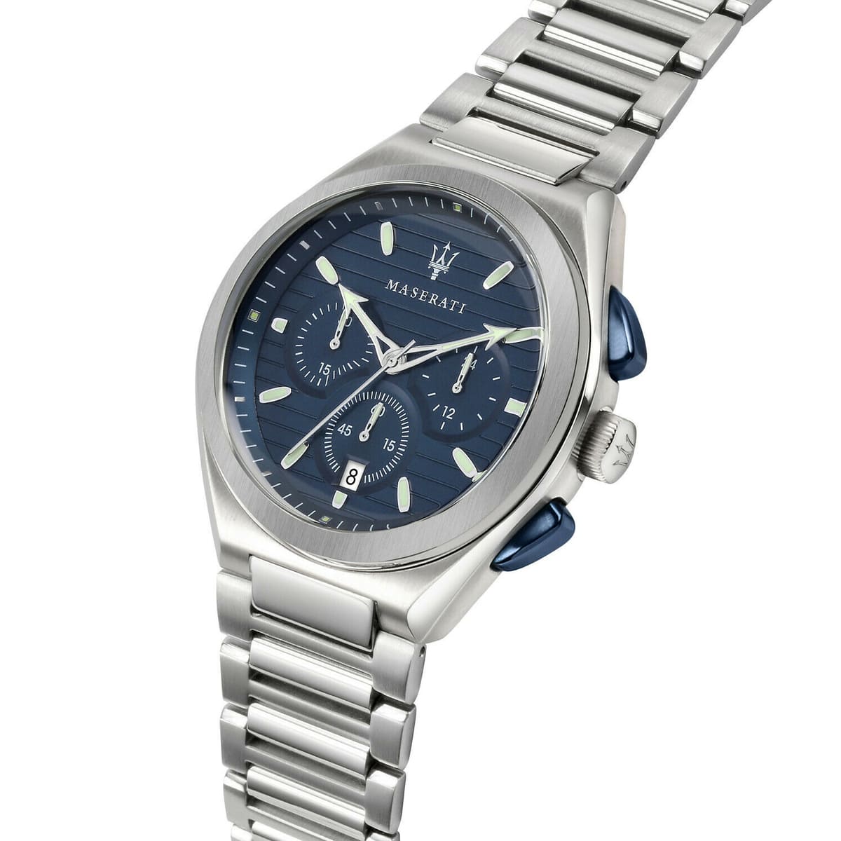 Maserati Triconic R8873639001 Chronograph Quartz Blue Dial Stainless Steel Chain Men’s Watch