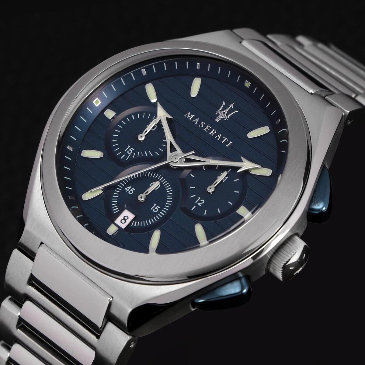 Maserati Triconic R8873639001 Chronograph Quartz Blue Dial Stainless Steel Chain Men’s Watch