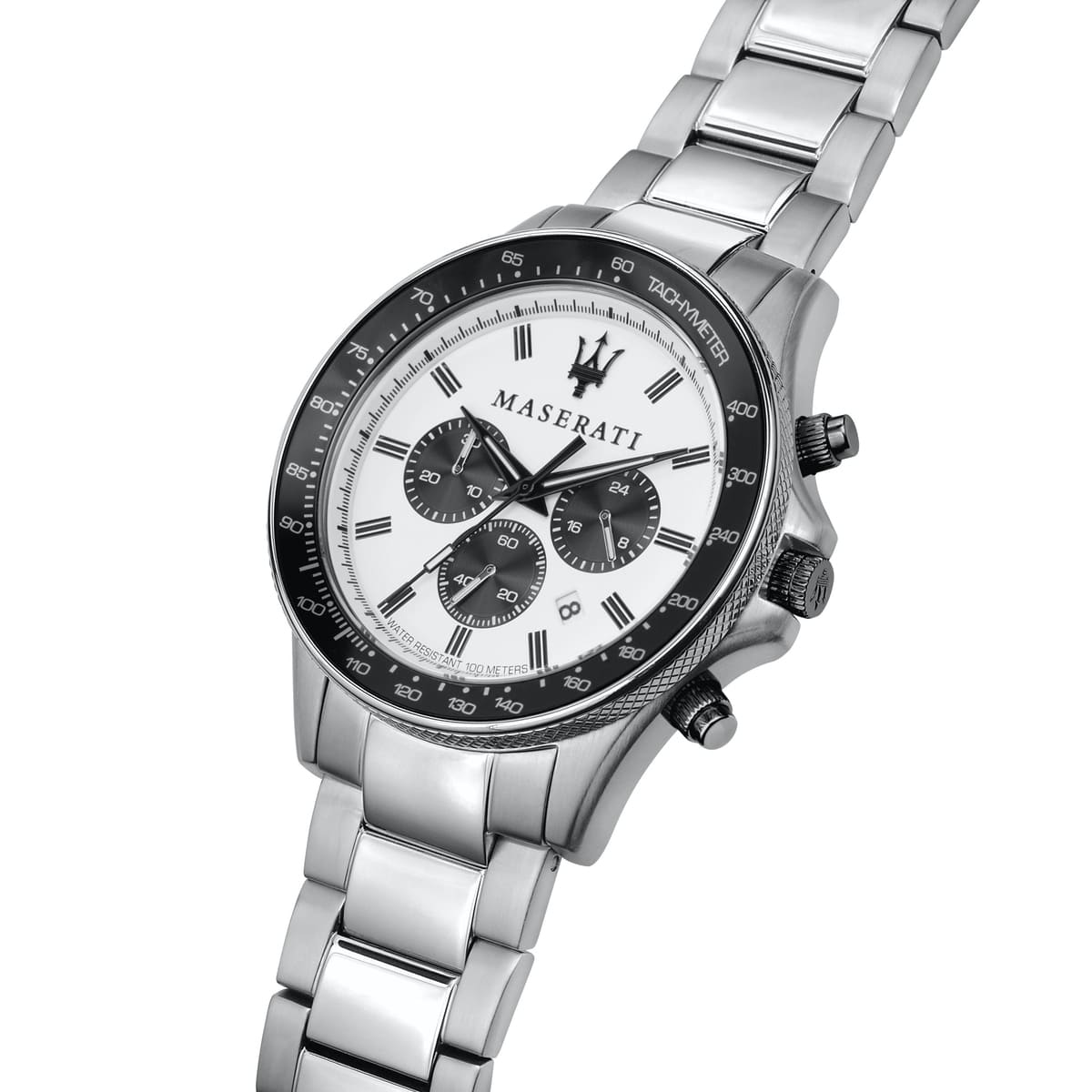 Maserati Sfida R8873640003 Chronograph Quartz White Dial Stainless Steel Chain Men’s Watch