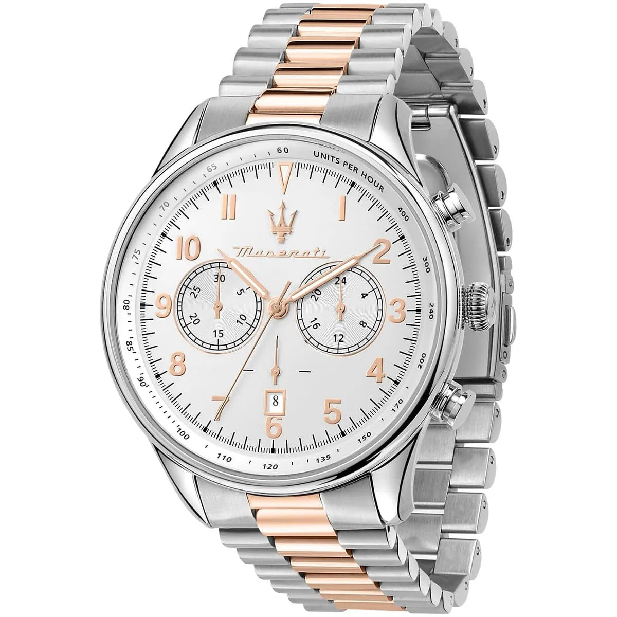 Maserati Tradizione R8873646002 Chronograph Quartz White Dial Two-Tone Stainless Steel Chain Men’s Watch