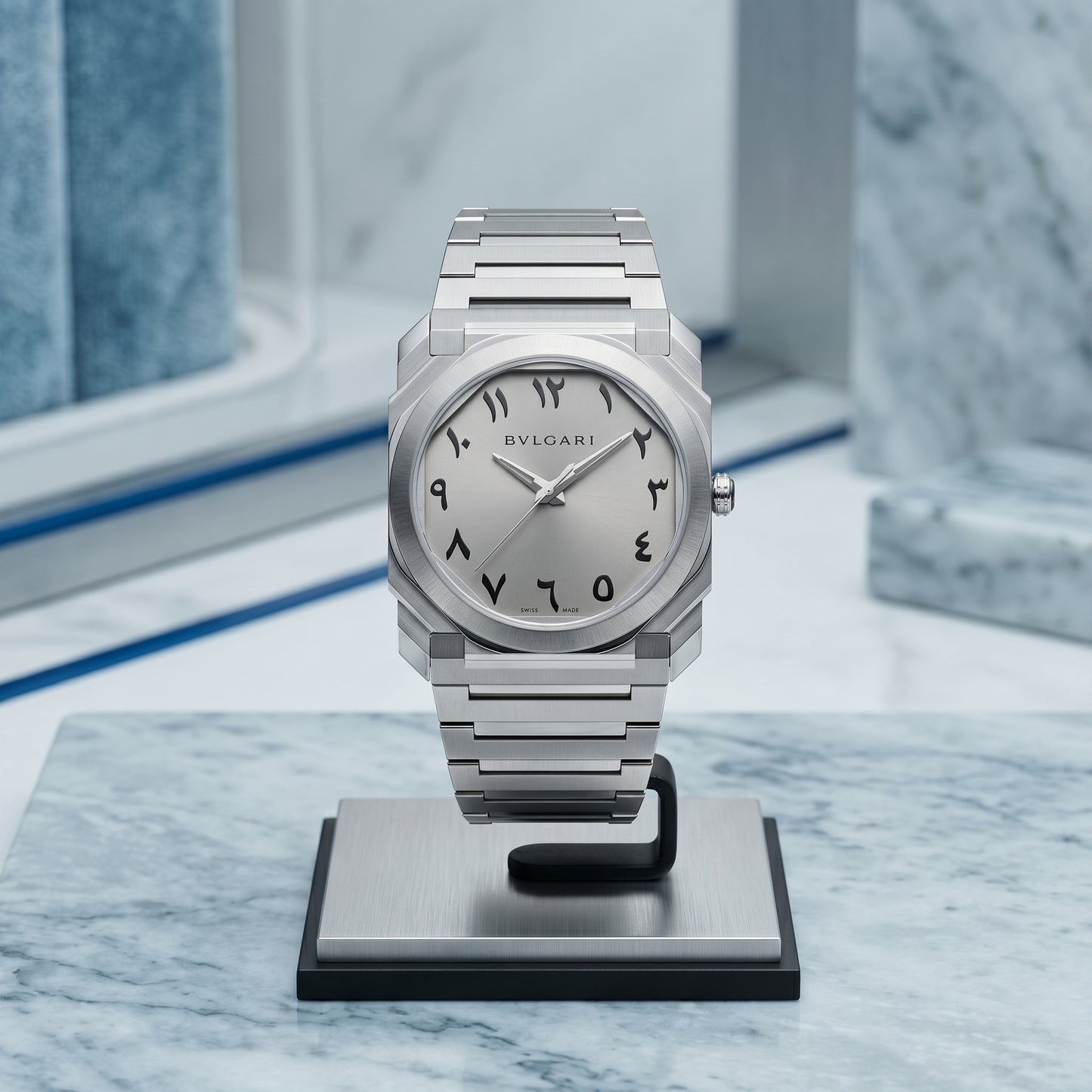 Bvlgari Octo Solotempo Grey Dial Automatic Stainless Steel Chain Men’s Watch