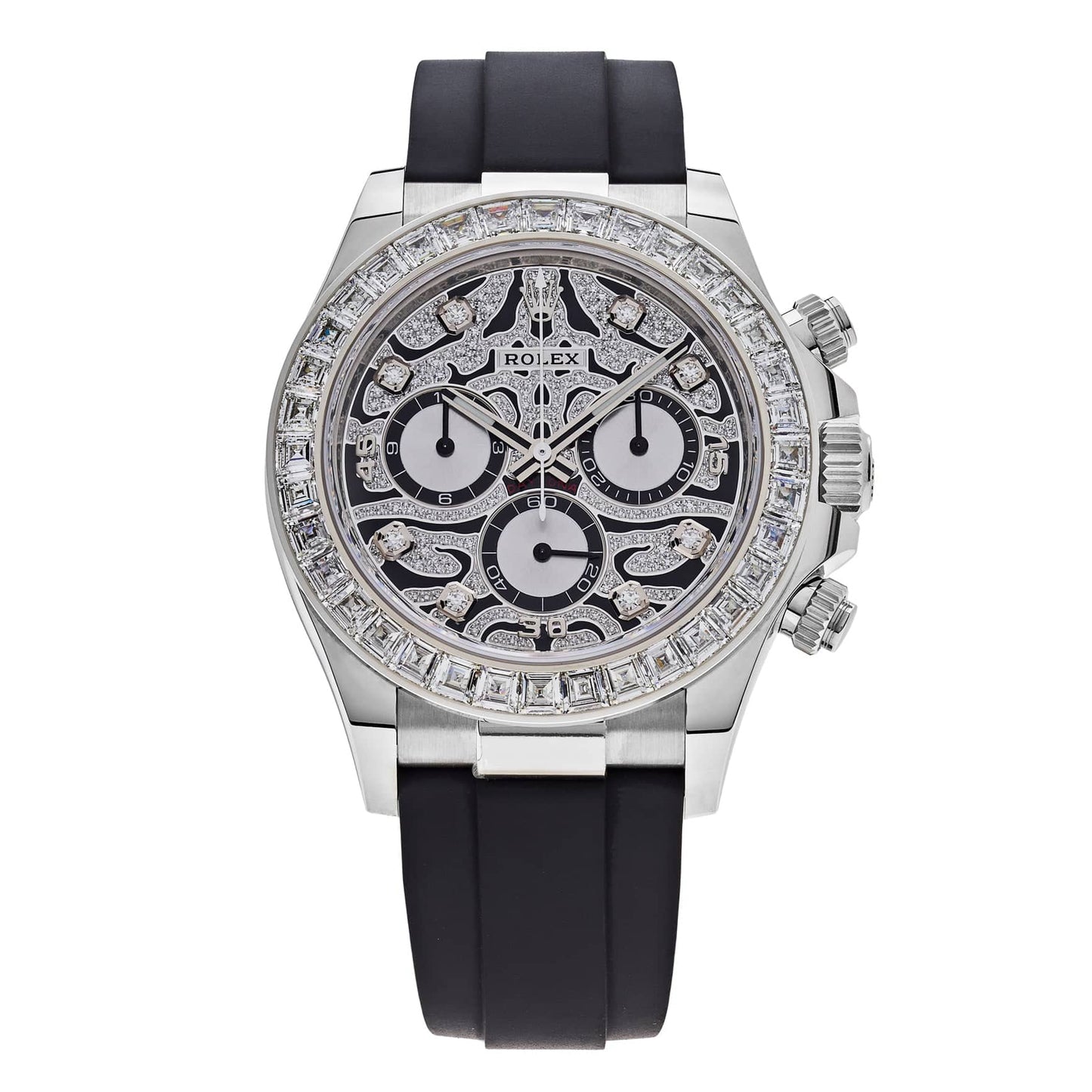 Rolex Daytona Eye of the Tiger Silver Dial Automatic Stainless Steel Silicone Strap Men’s Watch