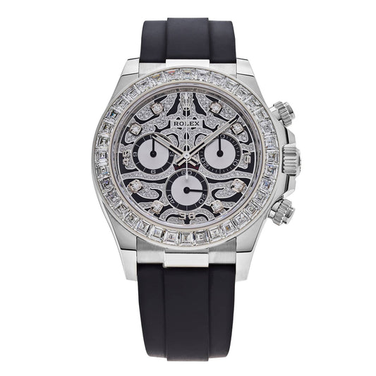 Rolex Daytona Eye of the Tiger Silver Dial Automatic Stainless Steel Silicone Strap Men’s Watch