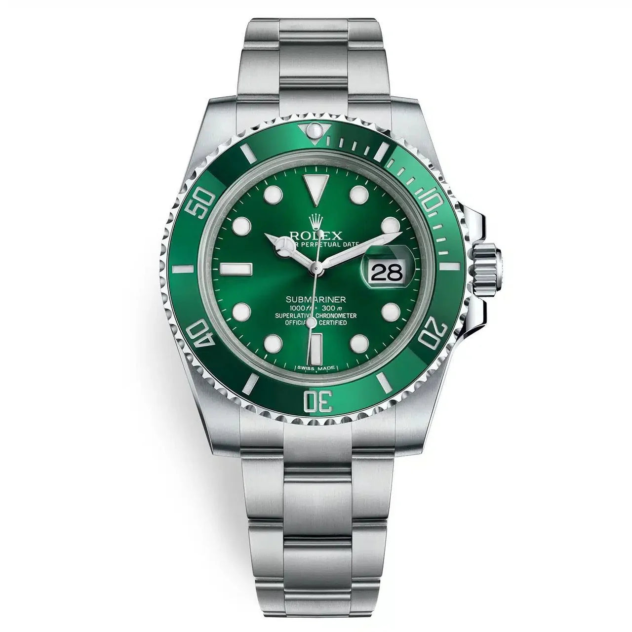 Rolex Submariner Hulk Date Automatic Stainless Steel Men’s Chain Watch